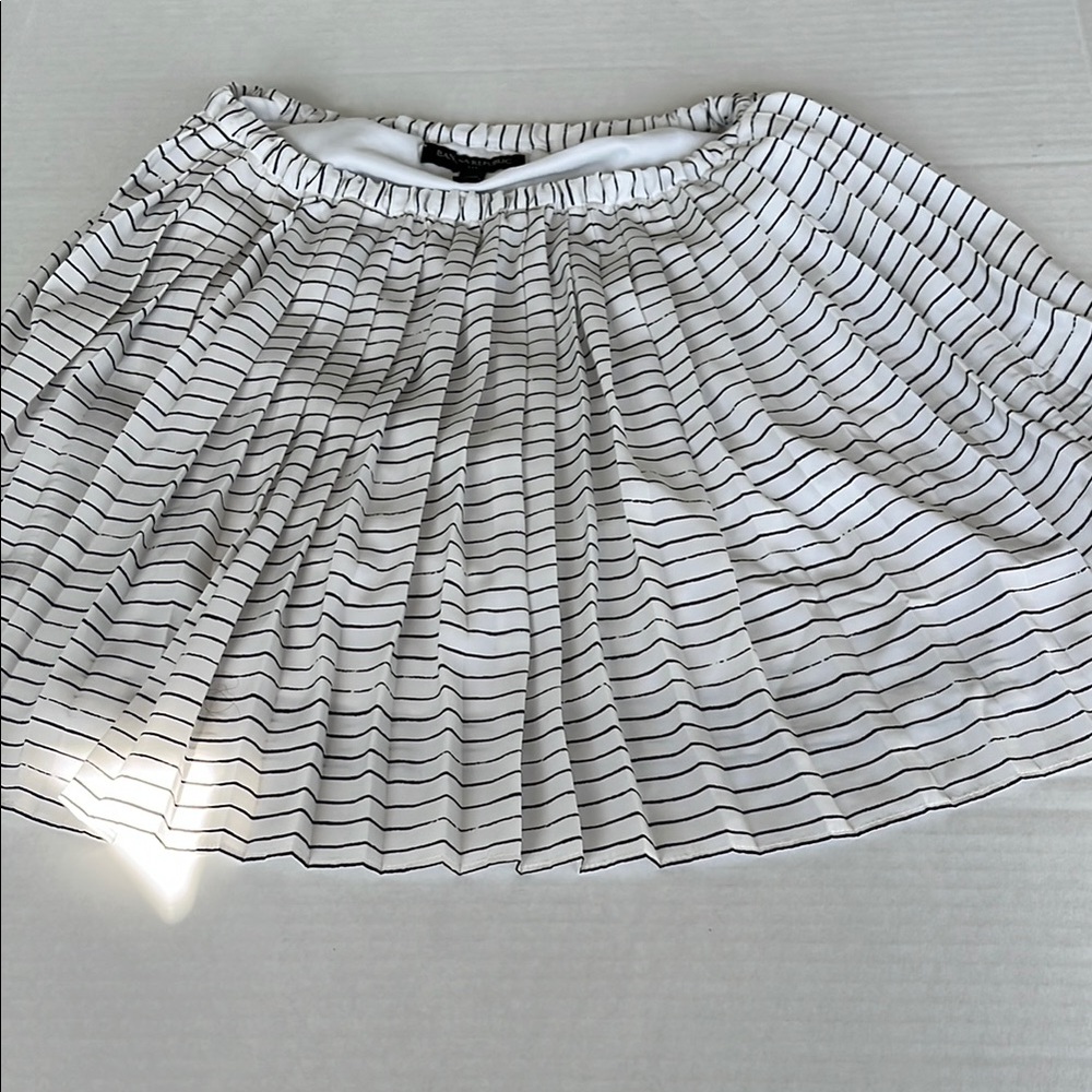 White and Black Striped Women's Skirt
